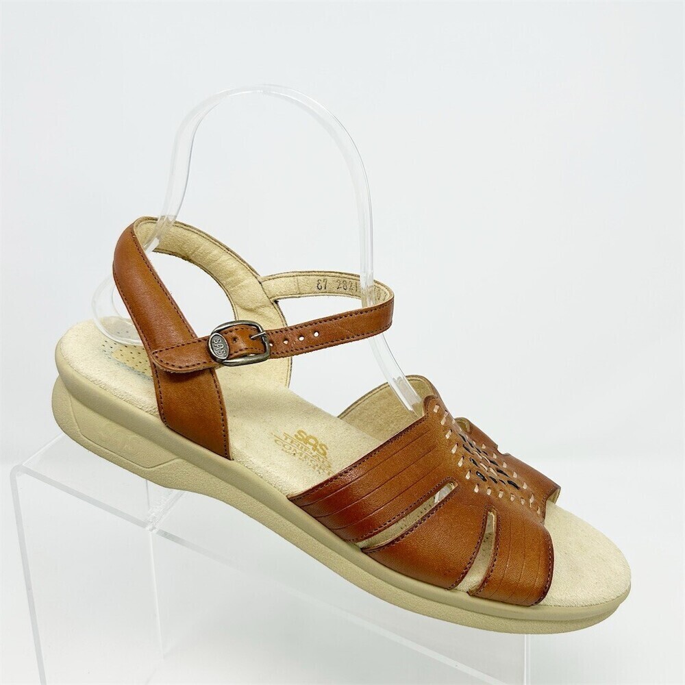 SAS Huarache Antique Tan Woven Brown Slingback Comfort Sandals Size 10 Narrow